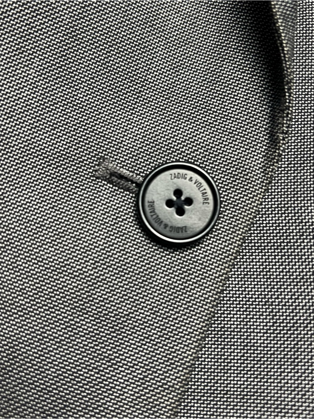 Zadig & Voltaire Viva Bis Love Gray Crystal LOVE Back Blazer Jacket EU 40 - Picture 12 of 15